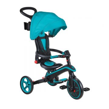 Tricicleta Globber Explorer, 4 In 1, pliabila, Turcoaz
