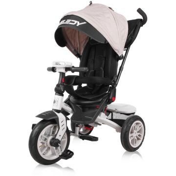 Tricicleta Multifunctionala 4in1 Speedy Air Roti cu Camera Scaun Rotativ 1-3 Ani Maxim 20KG Ivory/Black