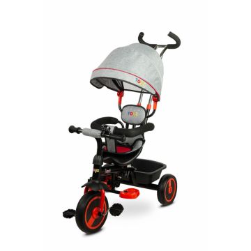 Tricicleta multifunctionala pentru copii Toyz Buzz Red, varsta 18luni+, greutate maxim admisa 25 kg