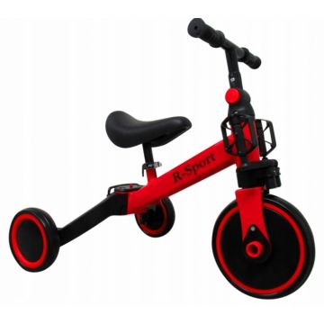 Tricicleta multifunctionala R-Sport 4 in 1 cu pedale detasabile P8 rosu, varsta 2-5 ani, roti din spuma EVA, inaltime reglabila, sarcina maxima admisa 25 kg