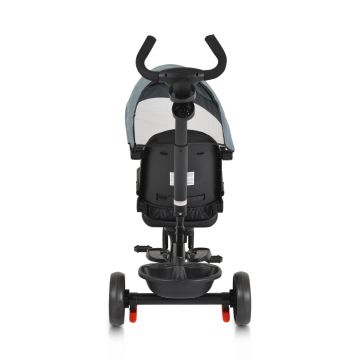 Tricicleta pentru copii Byox Summer Blue cu roti Eva, maner parental detasabil, scaun rotativ, spatar reglabil si suport picioare