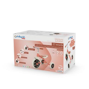 Tricicleta pentru copii Chillafish Ziggi Somon 2-5 ani, greutate admisa 25 kg