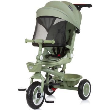 Tricicleta pentru copii Chipolino Marathon Pastel Green cu sezut rotativ, suport picioare, maner reglabil, 2 cosulete, greutate admisa 25 kg