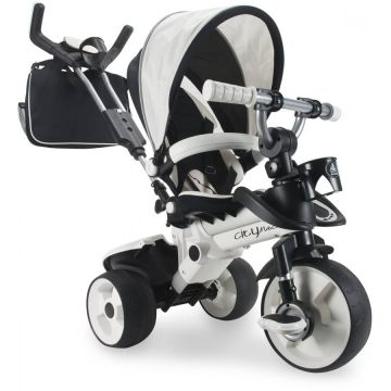 Tricicleta pentru Copii City Max cu Pozitie pentru Somn Cadru din Aluminiu 6 Luni+ Maxim 25KG Alb/Negru