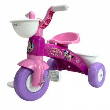 Tricicleta pentru copii Injusa licenta Disney Minnie Mouse Roz cu pedale, 1-3 ani, greutate admisa 25 kg, cosulete pentru accesorii