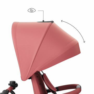 Tricicleta pentru copii KinderKraft Aston 2 Plus Pink, rotatie 360, maner reglabil, greutate admisa 25 kg