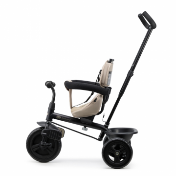 Tricicleta pentru copii KinderKraft Freeway 2 Grey, scaun rotativ 360, funtie freewheel, husa Air Comfort, bara de protectie, suport picioare, greutate admisa 25 kg
