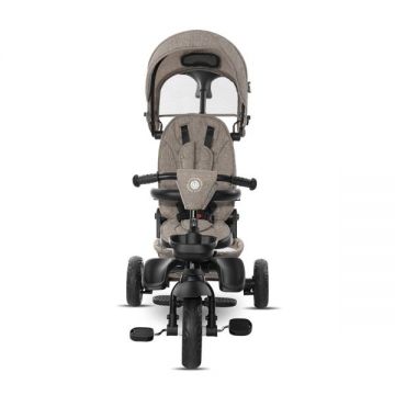 Tricicleta pentru copii Lorelli Freccia Beige Black multifunctionala, pliabila, sezut rotativ 360 grade, greutate admisa 25 kg, roti Eva