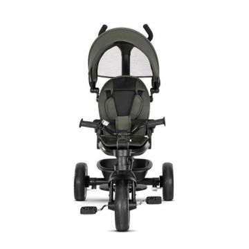 Tricicleta pentru copii Lorelli Tino Green cu sezut rotativ 360 grade, scaun rabatabil, control parental, greutate admisa 25 kg