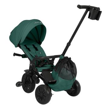 Tricicleta ultrapliabila Qplay Nova Max Verde, maner telescopic, spatar rotativ si reglabil, cadru din aluminiu, roti Eva, accesorii incluse