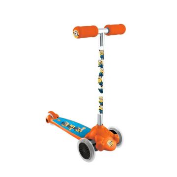Trotineta cu 3 roti pentru baieti peste 3 ani Mondo Twist and Roll Minioni Portocalie