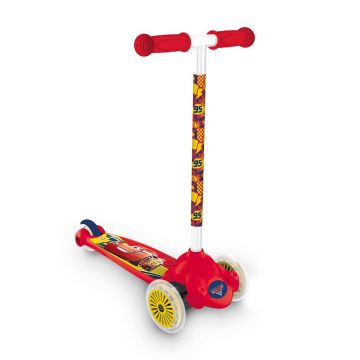 Trotineta cu 3 roti pentru baieti peste 3 ani Mondo Twist&Roll Cars 3 rosu